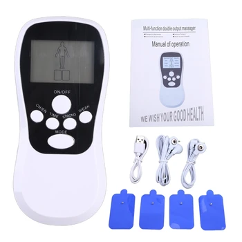 Портативен LCD дисплей Десетки единица машина Импулсен масажор 8 режима на масаж Акумулаторно мускулно стимулиращо устройство с 4 подложки