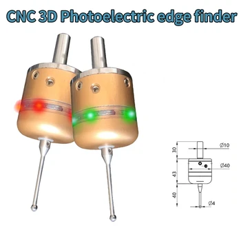 Последна Cnc трикоординатна сонда Централен прът 40mm CNC сонда 3D фотоелектричен Edge Finder CNC 3MM сонда за фреза