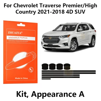 Предпазители на ръба на вратата Дръжка на вратата Чаша Филм за защита на боята TPU PPF За Chevrolet Traverse Premier / HighCountry 2021-2018 4D SUV