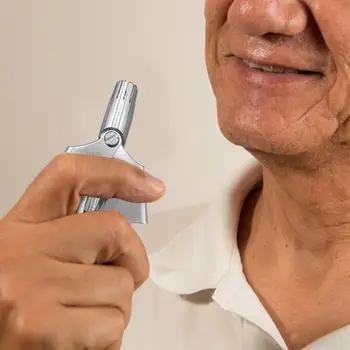 Преносим ръчен нож за подстригване на носа Самобръсначка малък размер с четка за бръснене с калъф за съхранение Епилация на носа за къмпинг