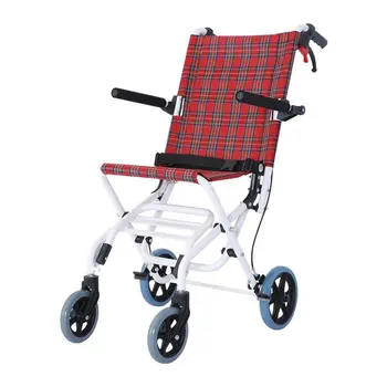 Преносима алуминиева сплав бастун количка сгъваема пътуване инвалидна количка леки помощни средства за мобилност за възрастни деца с увреждания