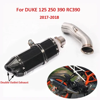 Приплъзване за Duke 125 250 390 Мотоциклетна изпускателна система Двойна ауспух тръба Connect Link Pipe за KTM 125 250 390 Duke 2017-2021