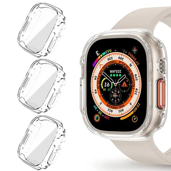 Прозрачен капак за Apple Watch Case 45MM 41MM 49MM 44MM 40MM 42MM Протектор за екран за Apple Watch 3 4 5 6 SE 7 8 9 Ultra 2
