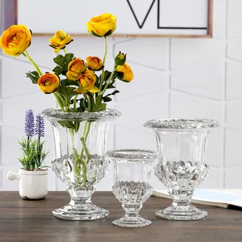 Прозрачно стъкло цвете ваза стволови растения буркан таблица цветен дисплей декор Sm стъклена ваза за пресни или сушени цветя прозрачно цвете