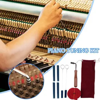 Професионален комплект за настройка на пиано Пиано Гаечен ключ Тунинг Лост за тунинг Пиано стик Тунинг Кожени Вилица Инструменти P7K8