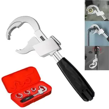 Регулируем гаечен ключ с 3 патронника многофункционален двоен край гаечен ключ баня ремонт ръчен инструмент