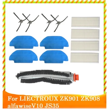 Резервни аксесоари за LIECTROUX ZK901 ZK908 Alfawisev10 JS35 Прахосмукачка Main Side Brush Filter Mop Cloth