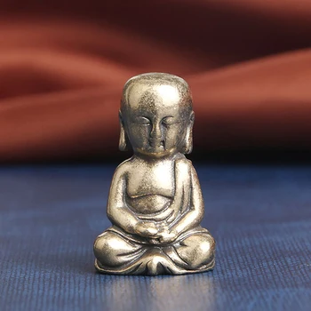 Реколта месинг Буда статуя орнаменти чиста мед тибетски бодхисатва миниатюрни фигурки Начало десктоп декорация