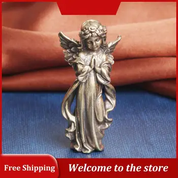 Ретро Мед Богът на статуята на Купидон Малки орнаменти Месингови ангелски фигурки Настолни декорации Начало декор Аксесоари за стая