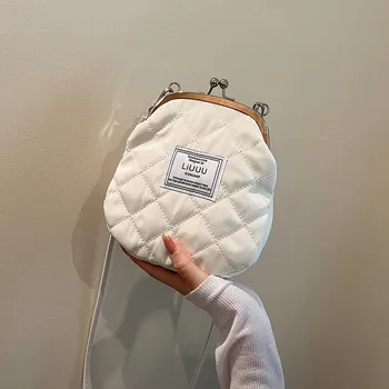Ретро меко платно Shell клип чанта жени рамо crossbody чанти високо качество дизайнер чанти портмонета пазаруване парти съединители