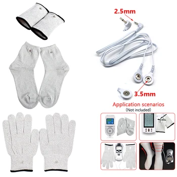 Ръкавици Чорапи Bracers аксесоари Проводими сребърни влакна с кабелен електрод за TENS единица терапия машина физиотерапия