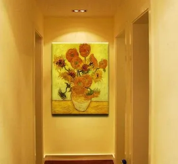 Ръчно рисувани с маслени бои Арт Ван Гог Известни живопис слънчоглед луксозен ръчно изработени живопис с маслени бои