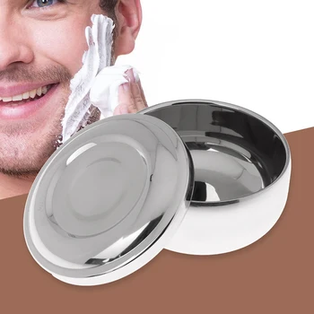  Сапун за бръснене от неръждаема стомана Стойка за четка за бръснач с двоен ръб за класическа безопасност Купа за крем за бръснене