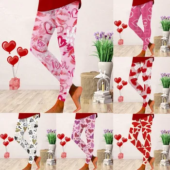 Свети Валентин на жените Ден на Свети Валентин случайни любов отпечатани йога панталони гамаши подарък за любителите двойка дрехи