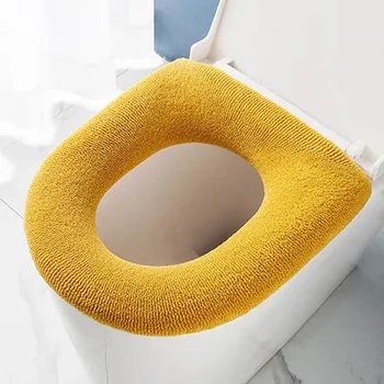 Сгъстяване на тоалетната седалка Cover Mat Зимна топла мека миеща се Closestool Mat Seat Case Тоалетна Lid Pad Биде Cover Аксесоари за баня