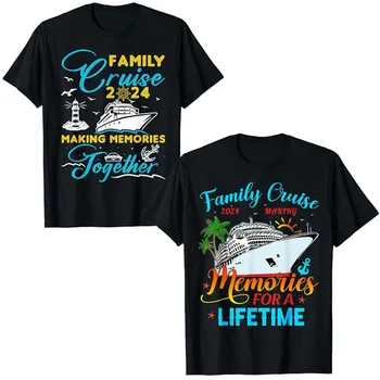 Семеен круиз 2024 Създаване на спомени за цял живот плажна тениска Пътуване с кораб Ваканция Създаване на спомени заедно Празник казва чай