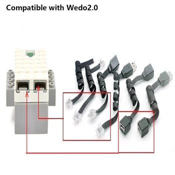 Серия функции за захранване на едро WEDO 2.0 3.0 удължителни кабелни градивни блокове Класически играчки за обучение по роботика за деца