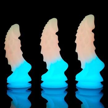 силиконов Kirin анален щепсел флуоресцентен пенис вибратор Buttplug мастурбатор вагина дилататор простата масажор мастурбация стимулатор