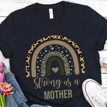 Силна като майка T Shirt Мама Мама живот Мама Облекло FeminisT