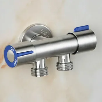 Смесител за баня вътрешен проводник съюз триъгълник клапан 304 неръждаема стомана двоен контрол бойлер тоалетна дивертор стоп клапан