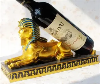 Смола занаяти Европейска мода Египет фараон Стрелец Вино Rack Мода Начало Декор Държач за вино ретро обзавеждане декоративни