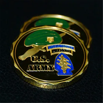 Специални сили AIRBORNE армия зелена барета предизвикателство монета