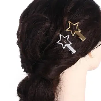 Стил петолъчна звезда малка фиба геометрия форма метална щипка за коса женски аксесоари за коса звезда фиба корейски стил шапки