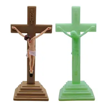 Стоящо разпятие Дървен кръст Висящ християнски стил Декорация на дома Стенен кръст ЦъркваСтенни висящи дървени кръстове религиозни