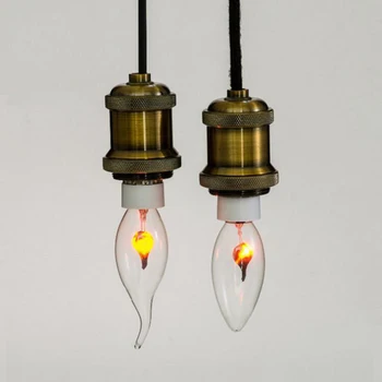 Трептене Led свещ светлина пламък Edison крушка E14 пожар осветление реколта 3W 220V опашка ретро декор енергоспестяваща лампа
