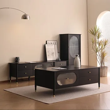 Универсална луксозна телевизионна стойка черна вертикална луксозна минималистична спалня Европейска телевизионна маса Дърво Schedari Mueble салон мебели