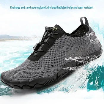 Унисекс боса водна обувка Бърз сух трекинг Сърфинг нагоре по течението Аква обувка Дишащ плаж Морски сърф Обувки за газене с лодка