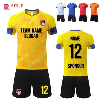 фабрика на едро 23-24 мъжки футбол Джърси Тайланд качество футбол износване комплекти персонализирани име номер лого отбор футбол униформа