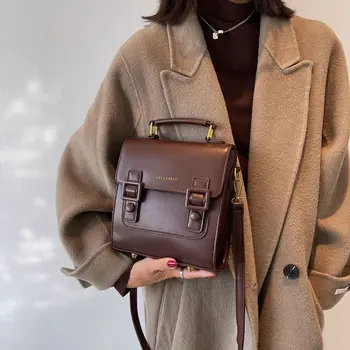 Френска ретро раница минималистична дамска чанта Кеймбридж есен и зима нова дамска чанта универсален рамо / кръстосано тяло / чанта