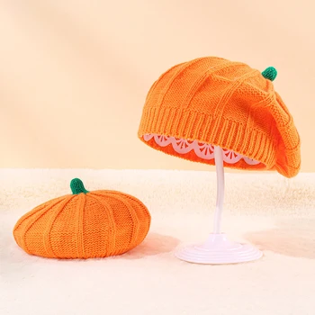 Хелоуин декорация тиква барета шапка 2023 есен и зима родител-дете плетена шапка топло Belle плета шапка Хелоуин парти шапки