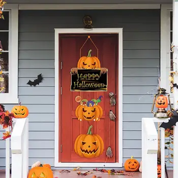 Хелоуин тиква характер врата знак Хелоуин висящи знак врата закачалка Хелоуин вътрешен открит стена висящи декор