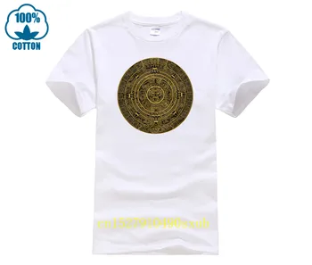 Хип-хоп тениска Къс ръкав Азиатски размер Мъжка тениска Мая Ацтеките Календар модна тениска мъже