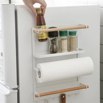 Хладилник държач кухня организатор подправка съхранение рафт хартиена кърпа