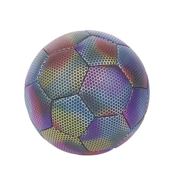 Холографска футболна топка - светеща в тъмното, отразяваща, размер 5 - идеална за деца Лесна инсталация