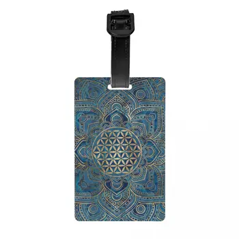 Цветето на живота в Lotus Mandala багаж Tag Персонализиран багаж Tags Поверителност Cover ID Label