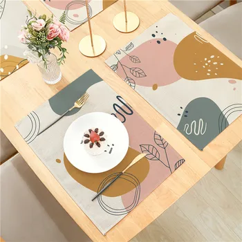 Цветна проста мода Скандинавски листа Бельо Placemat Възглавница за хранене 32x42cm За трапезария Кухня Всекидневна
