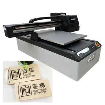 Цветна цифрова печатна машина Широкоформатен UV принтер за дървено пластмасово стъкло UV 6090 24inch плосък принтер