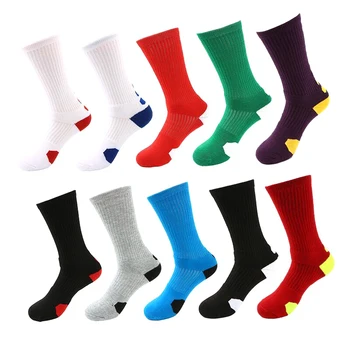Цветни елитни мъжки чорапи Улично облекло Long CoolMax открит колоездене баскетбол бягане спортен чорап за мъжки коледен подарък