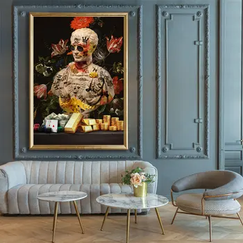 Цезар Hustle графити плакат печат реколта скулптура злато платно живопис стена изкуство картина за хол декорация на дома