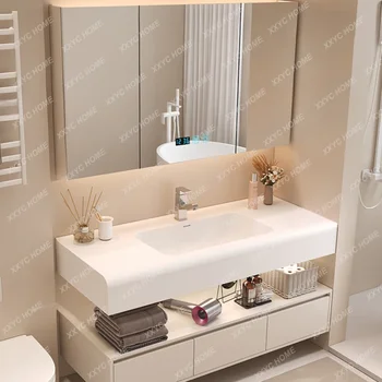 Цялата мивка крем стил баня кабинет заоблени баня мивка достъпни луксозен стил мивка