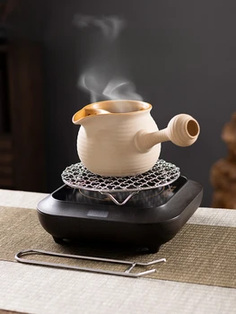 Чайник електрически керамични печка комплект чай Caddy каменинови бели глинени кутии нов голям капацитет ретро китайски древен стил печка мляко