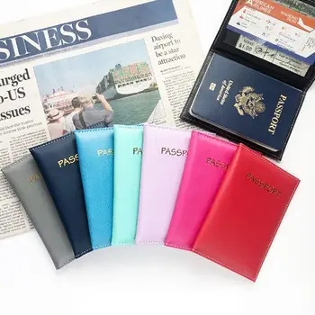 Чанта за съхранение Калъф за протектор на портфейла Аксесоари за пътуване Притежател на паспорт PU карта случай паспорт защитно покритие