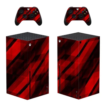 Червен и черен стил Xbox Series X стикер за кожа за конзола & 2 контролера Decal винил защитни кожи стил 1