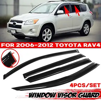 Черни визьори за прозорци за кола Слънцезащитни вентилационни дефлектори за Toyota За RAV4 2006-2012 Метеорологични щитове Щитове за времето Слънцезащитни козирки