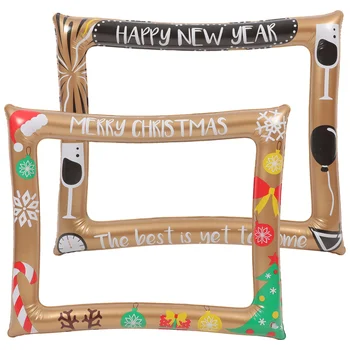 Честита Нова Година Рамка за снимки PVC рамка за снимки Лунна Нова година Парти Фото Prop Надуваеми парти селфи фото подпори
