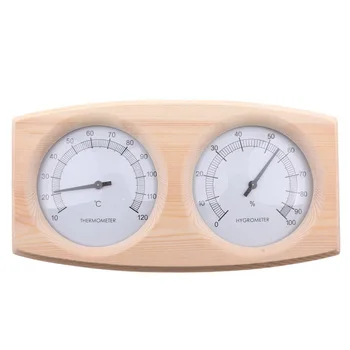 Чисто нов хигрометър термометър сауна инструменти дърво цвят дървени 23.5 * 13 * 3 см точни за сауна стая топлоустойчиви
